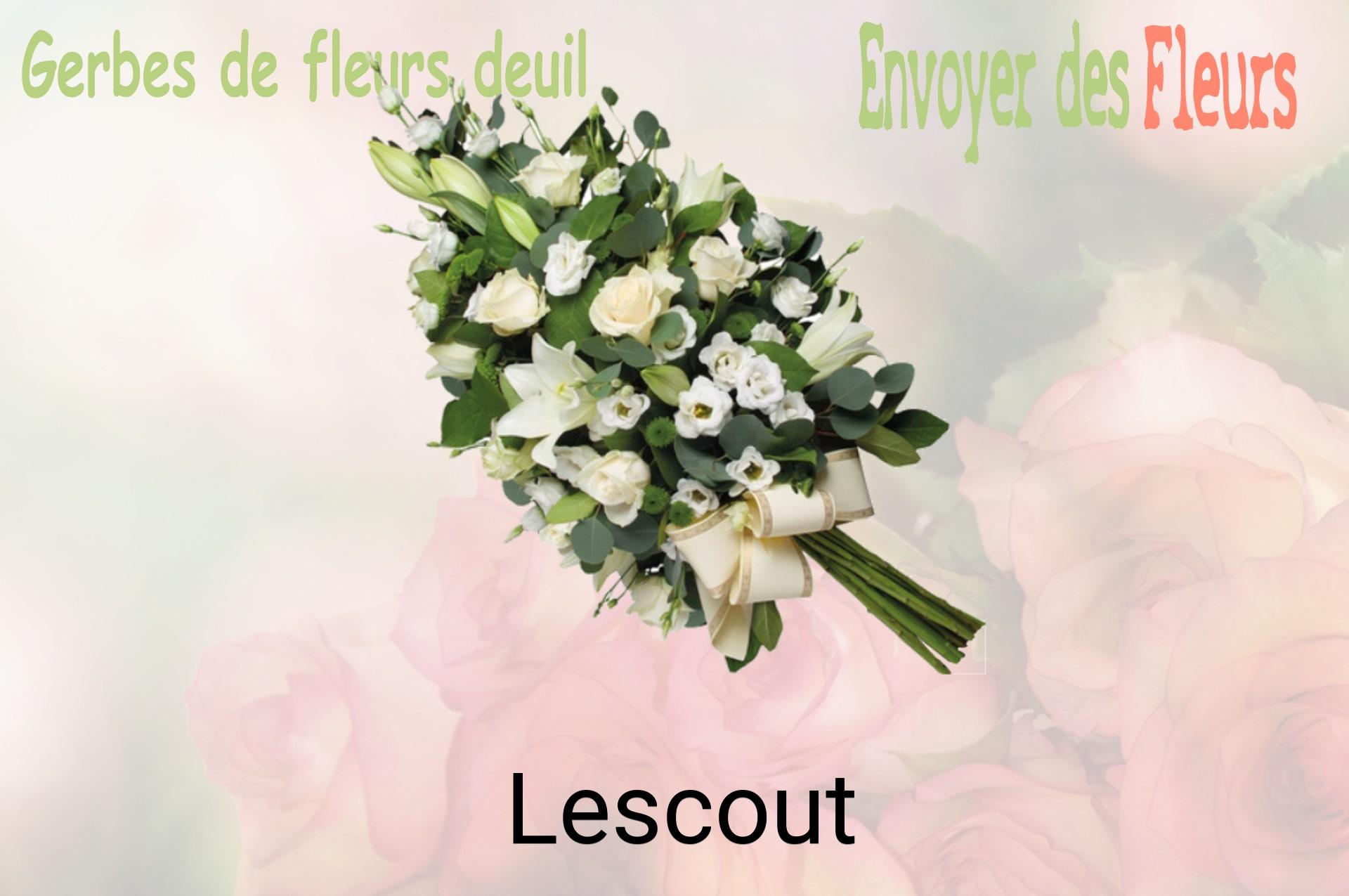 Gerbe de fleurs de deuil livrée à Lescout